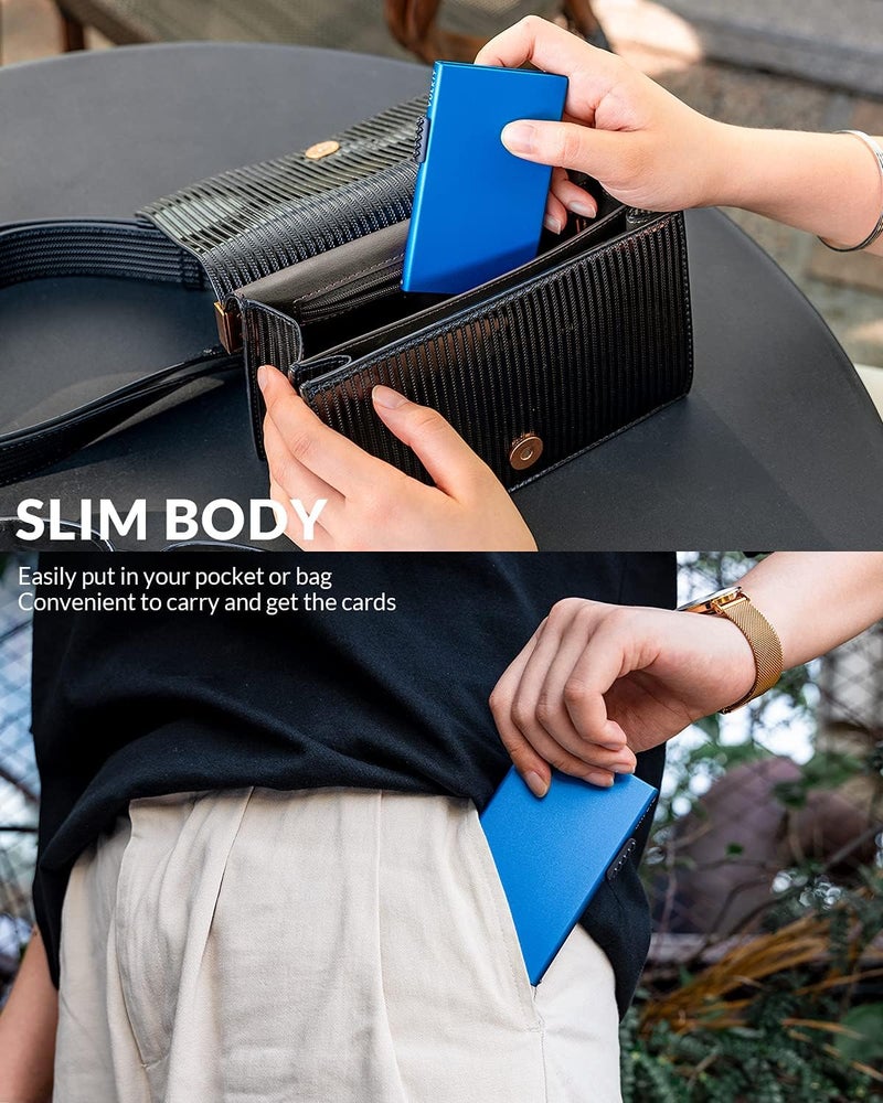 VULKIT Minimalist Credit Card Holder Pop Up Cards RFID Protection Slim Metal Wallet - Image 5